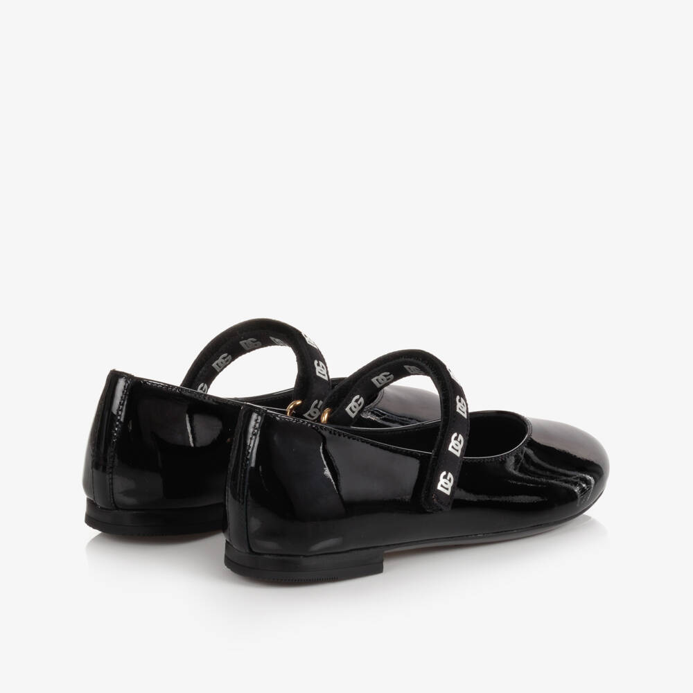 Dolce & Gabbana-Girls Black Patent Leather Pumps | Childrensalon
