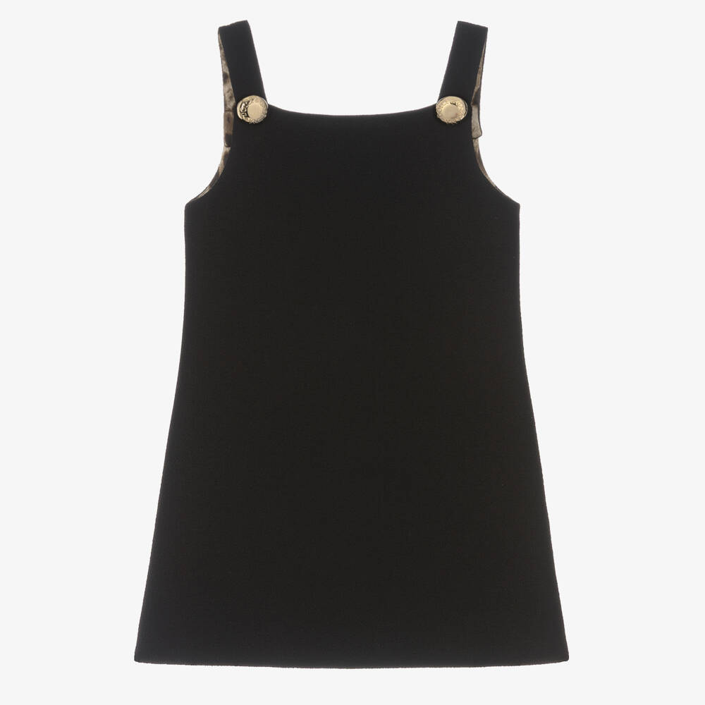 Dolce & Gabbana-Girls Black Sleeveless Crêpe Dress | Childrensalon