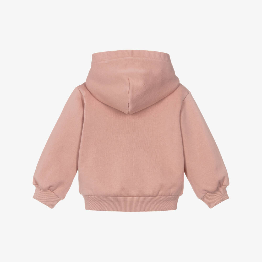 Dolce & Gabbana-Толстовка на молнии розовая с леопардовой отделкой для девочек | Childrensalon