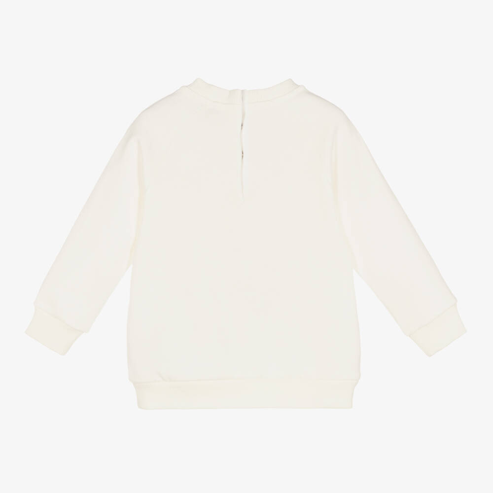 Dolce & Gabbana-Girls Ivory Cotton Leopard Sweatshirt | Childrensalon