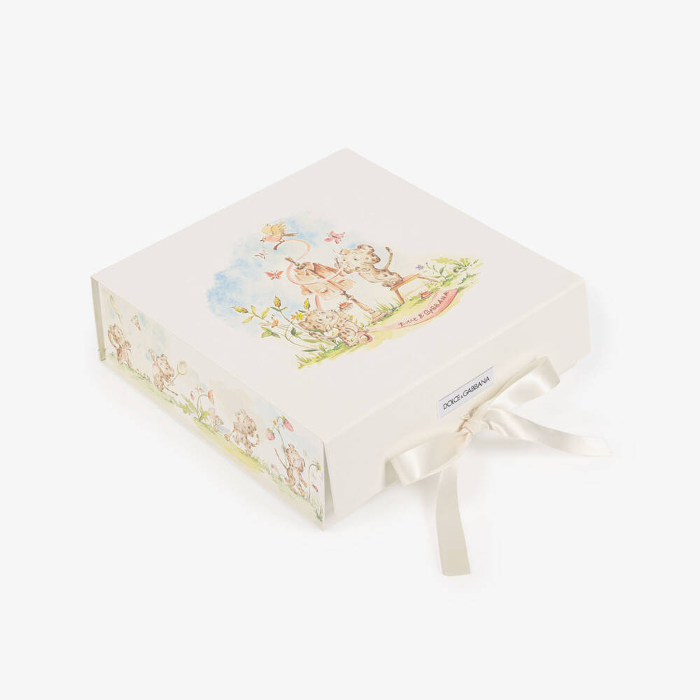 Dolce & Gabbana-Girls Ivory & Pink DG Tales Babysuit Gift Set | Childrensalon