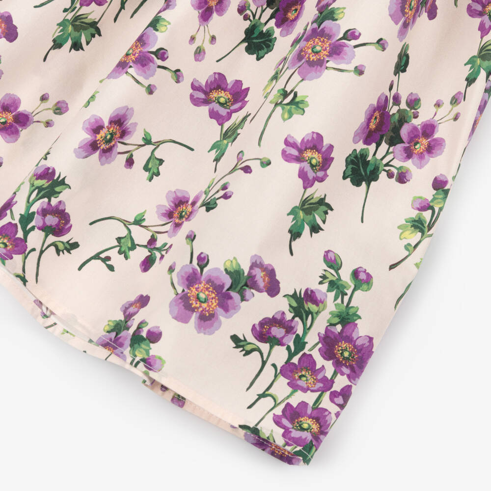 Dolce & Gabbana-Girls Ivory & Pink Floral Cotton Jersey & Poplin Dress | Childrensalon
