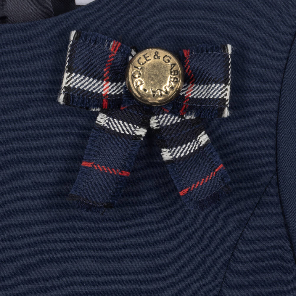 Dolce & Gabbana-Girls Navy Blue Blouse With Bows | Childrensalon