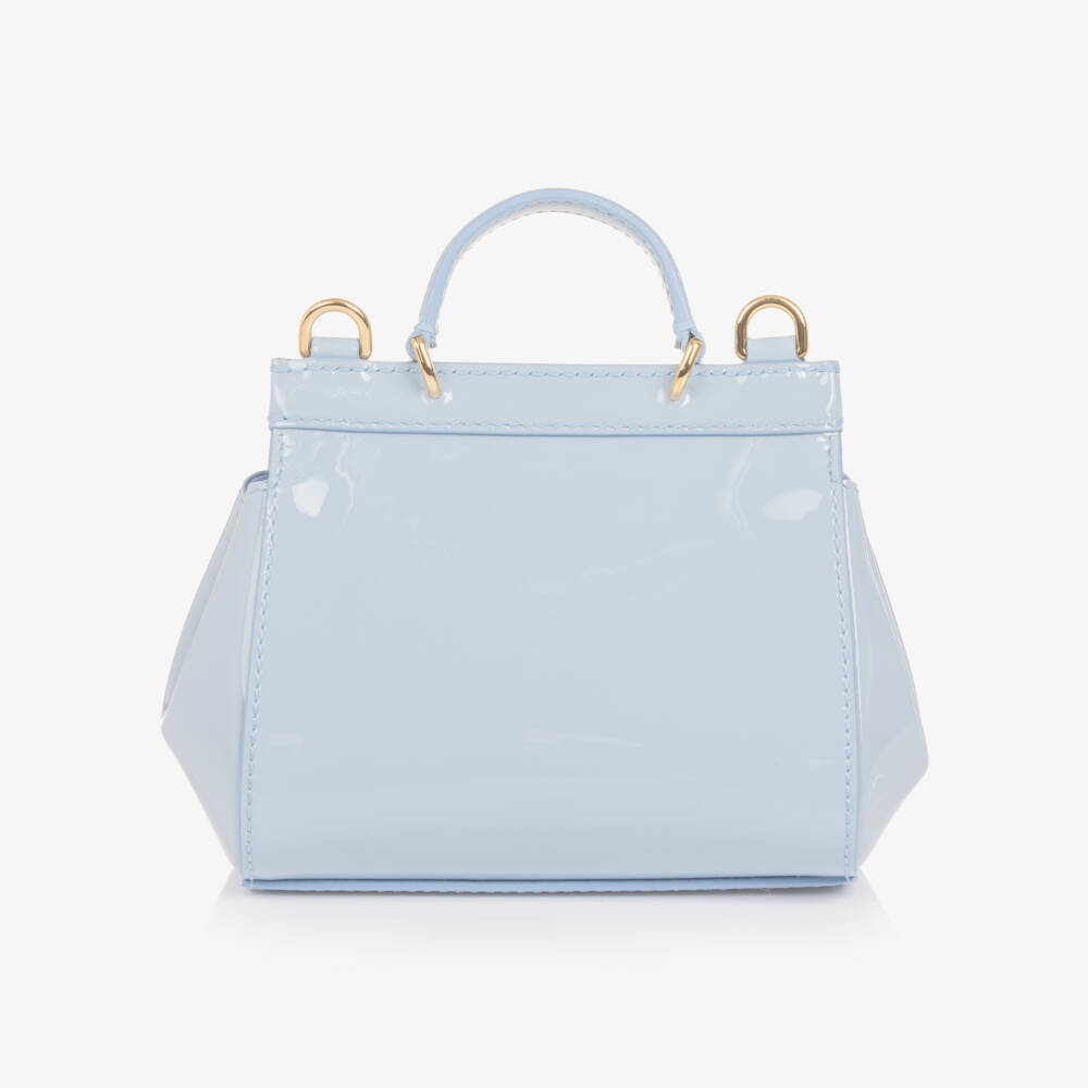 Dolce & Gabbana-Girls Pale Blue Patent Leather Sicily Bag (14cm) | Childrensalon