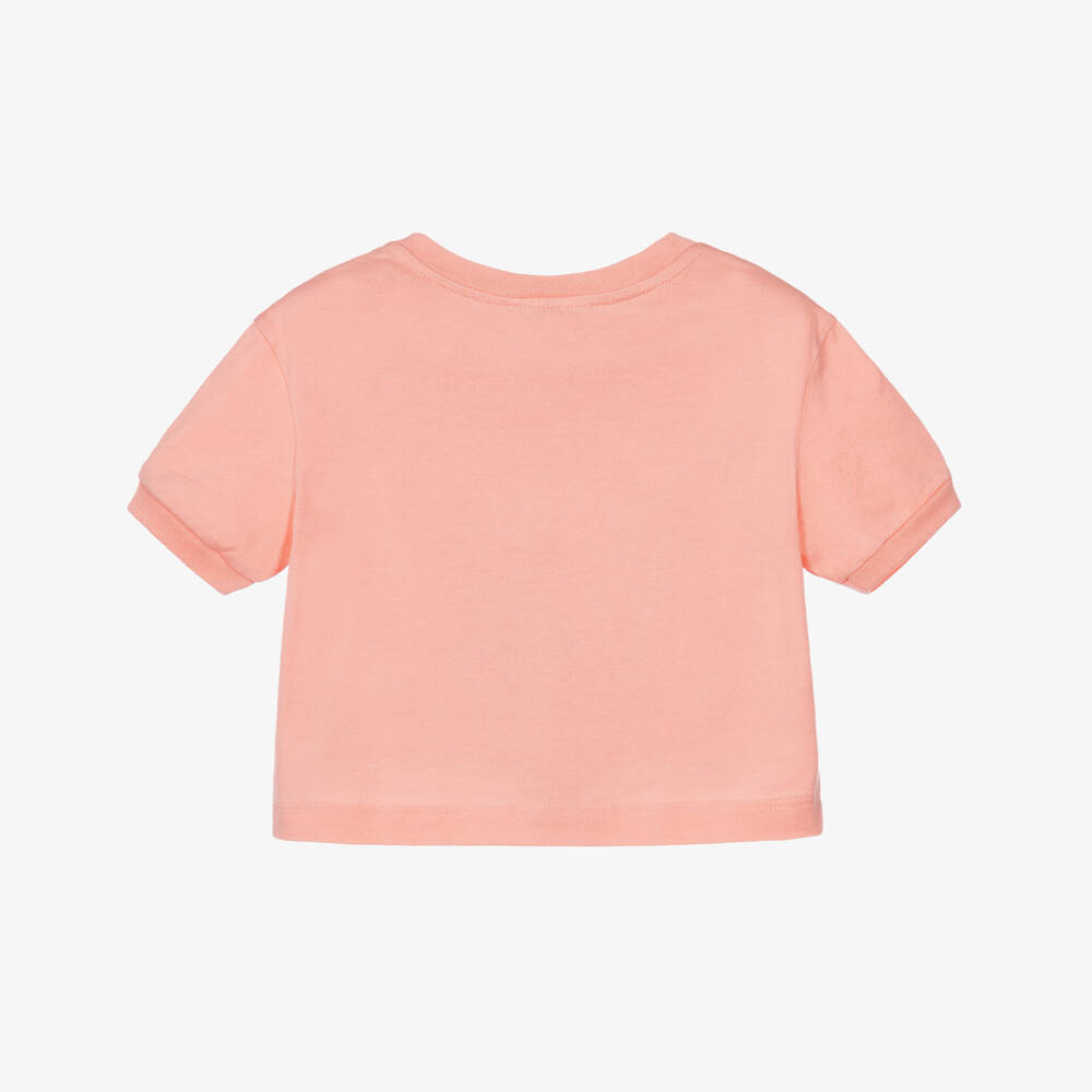 Dolce & Gabbana-Girls Pink Cotton Carretto Print Slim T-Shirt | Childrensalon
