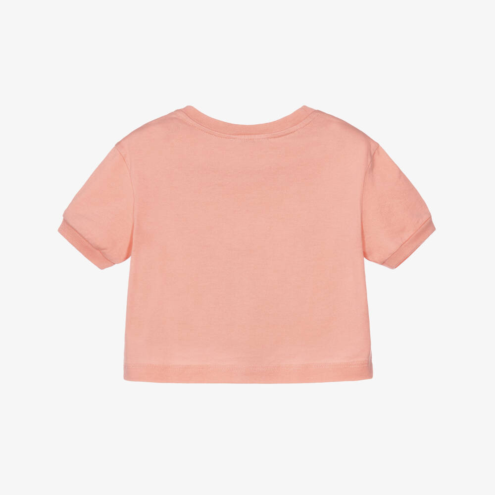 Dolce & Gabbana-Girls Pink Cotton Carretto Print Slim T-Shirt | Childrensalon