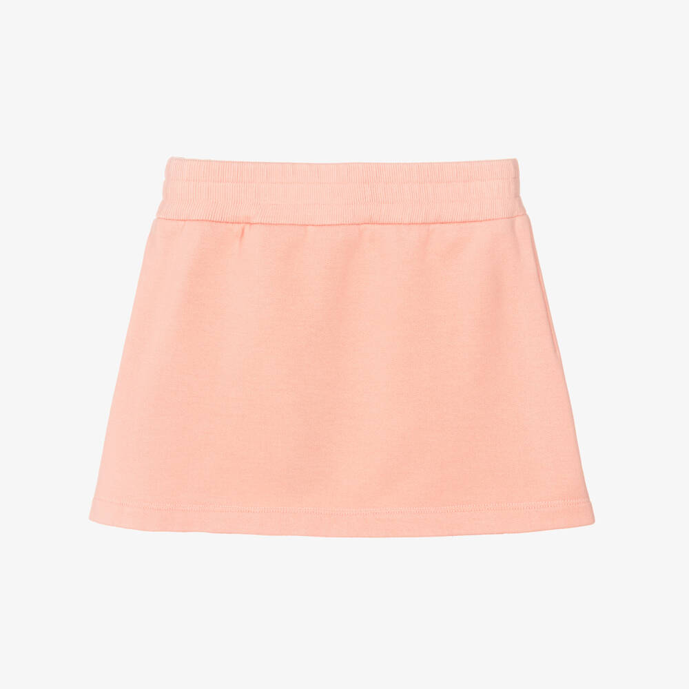 Dolce & Gabbana-Girls Pink Cotton Jersey Skirt with White Side Trim | Childrensalon