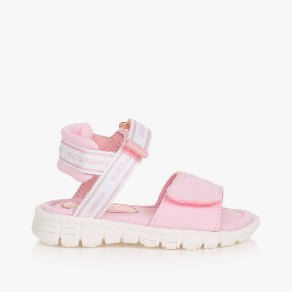 Dolce & Gabbana-صندل أطفال بناتي بشريط لاصق لون زهري | Childrensalon