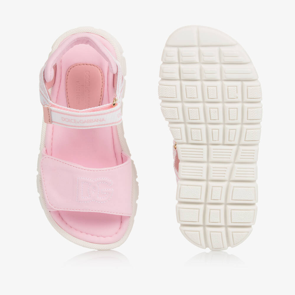 Dolce & Gabbana-صندل أطفال بناتي بشريط لاصق لون زهري | Childrensalon