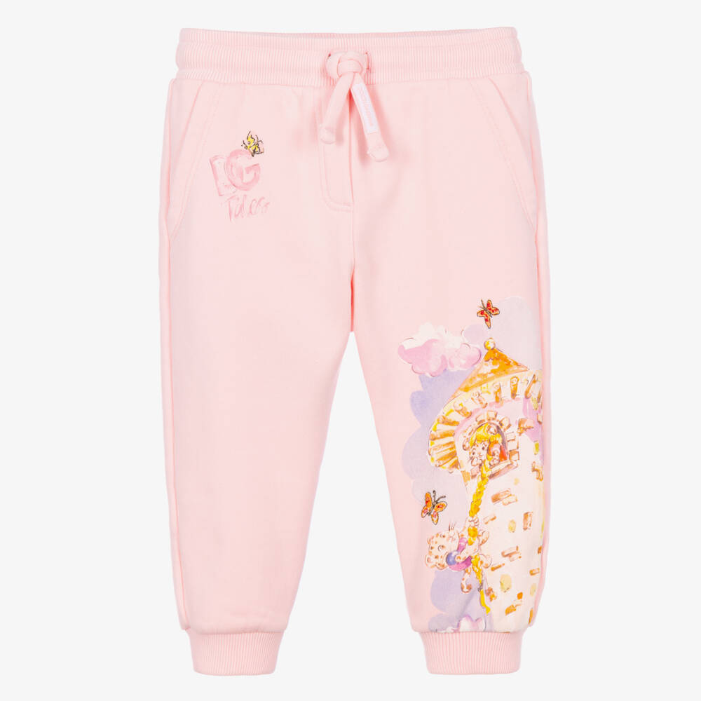 Dolce & Gabbana-Girls Pink Leopard DG Tales Joggers | Childrensalon