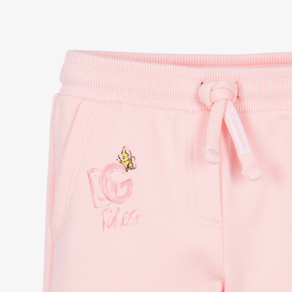 Dolce & Gabbana-Girls Pink Leopard DG Tales Joggers | Childrensalon