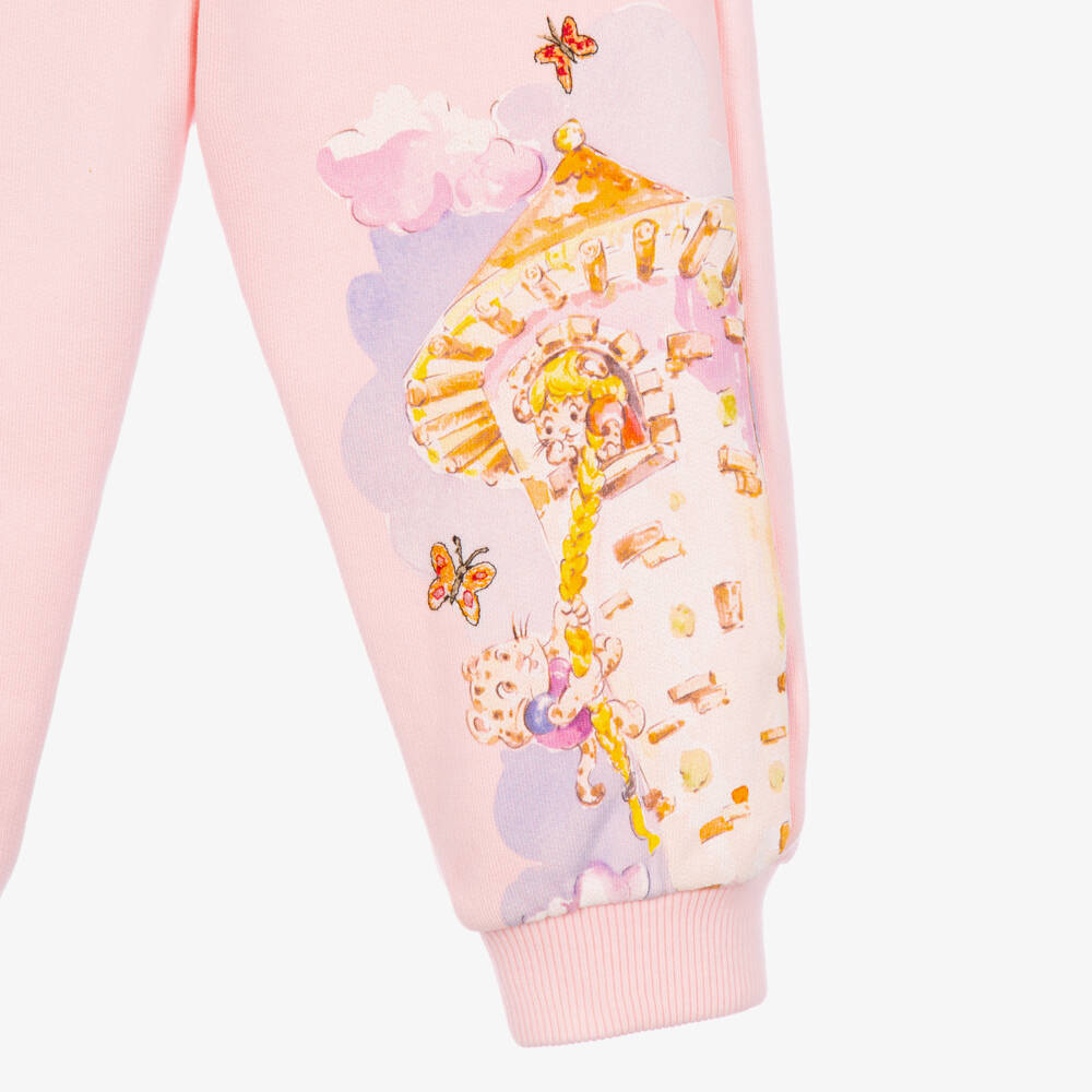 Dolce & Gabbana-Girls Pink Leopard DG Tales Joggers | Childrensalon