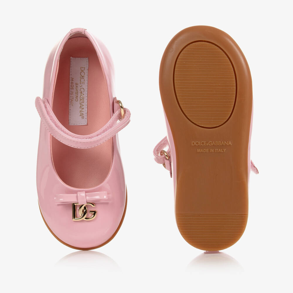 Dolce & Gabbana-حذاء أطفال بناتي جلد لامع لون زهري | Childrensalon