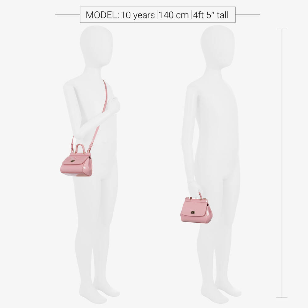 Dolce & Gabbana-Girls Pink Patent Leather Sicily Bag (14cm) | Childrensalon