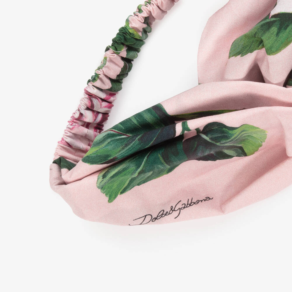 Dolce & Gabbana-Girls Pink Roses Headband | Childrensalon