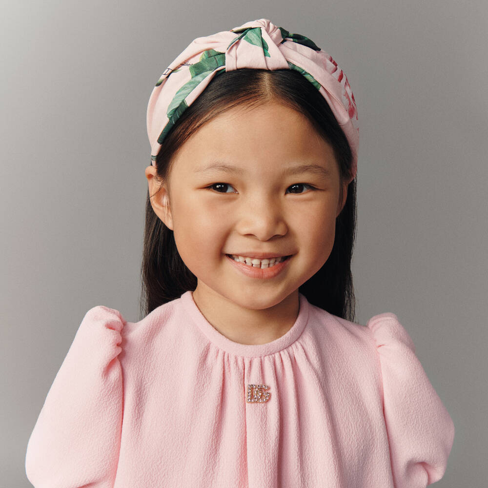 Dolce & Gabbana-Girls Pink Roses Headband | Childrensalon