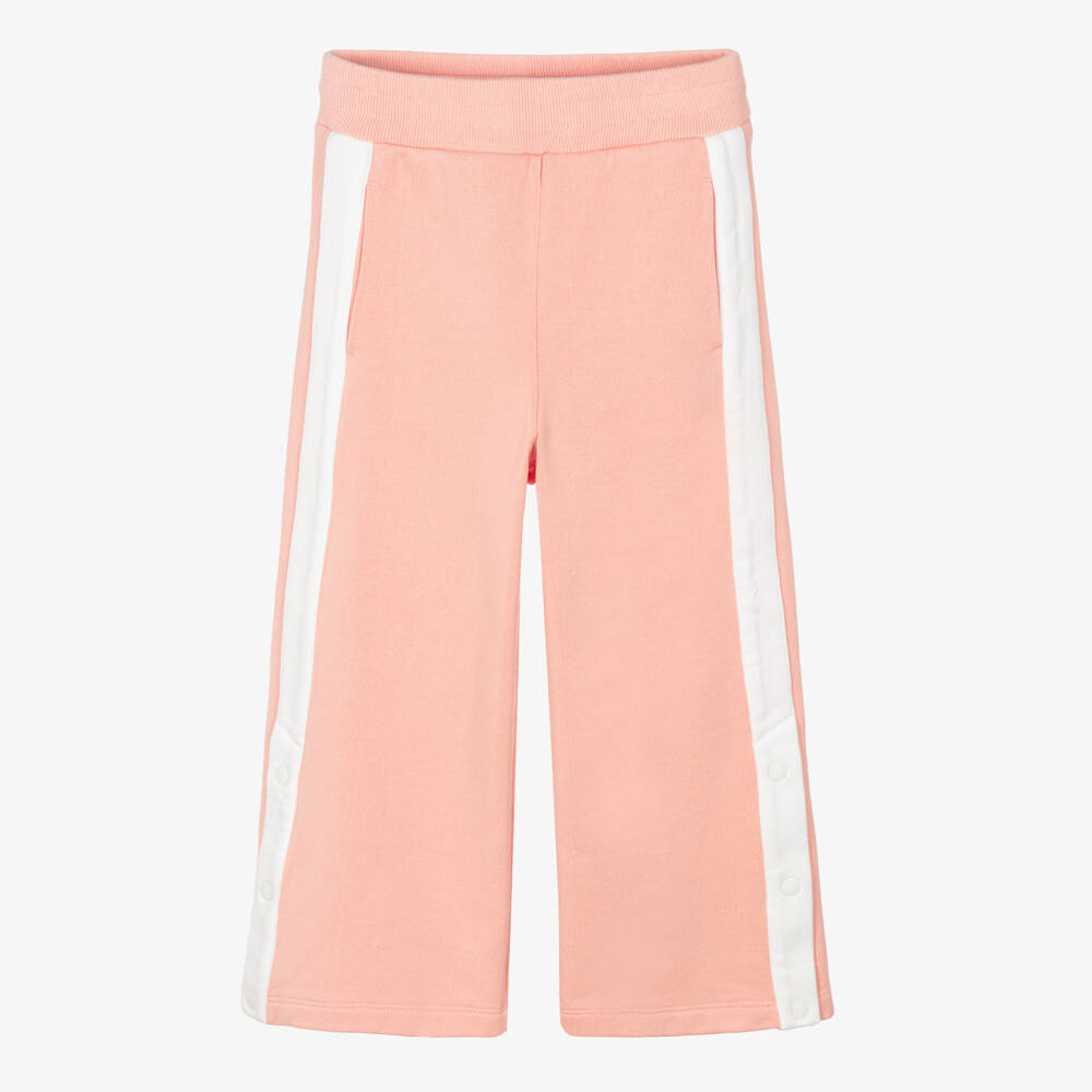 Dolce & Gabbana-Girls Pink Wide Leg Cotton Jersey Joggers | Childrensalon