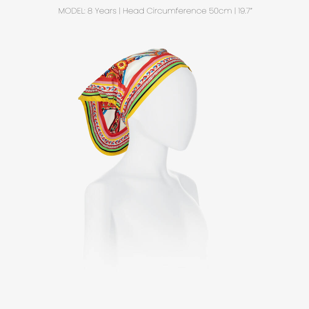 Dolce & Gabbana-Girls White Carretto Print Bandana Headband | Childrensalon