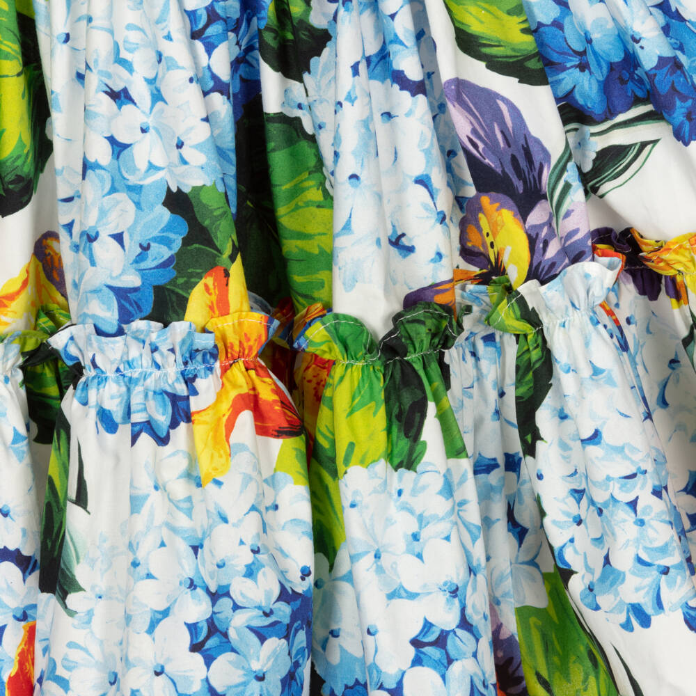 Dolce & Gabbana-Girls White Hydrangea Skirt | Childrensalon