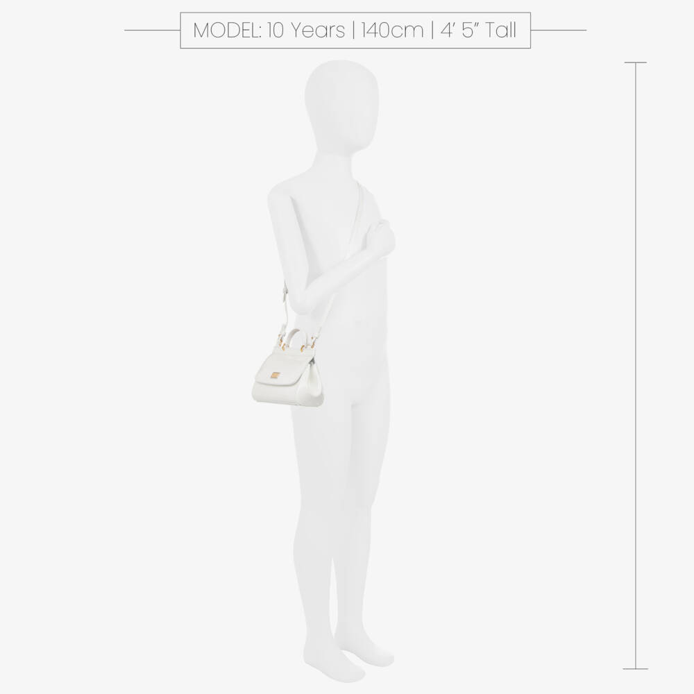Dolce & Gabbana-Girls White Patent Leather Sicily Bag (14cm) | Childrensalon