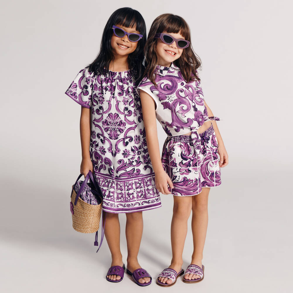 ワンピース DOLCE&GABBANA Majolica Kids Dress 23607408_53632719_322.jpg