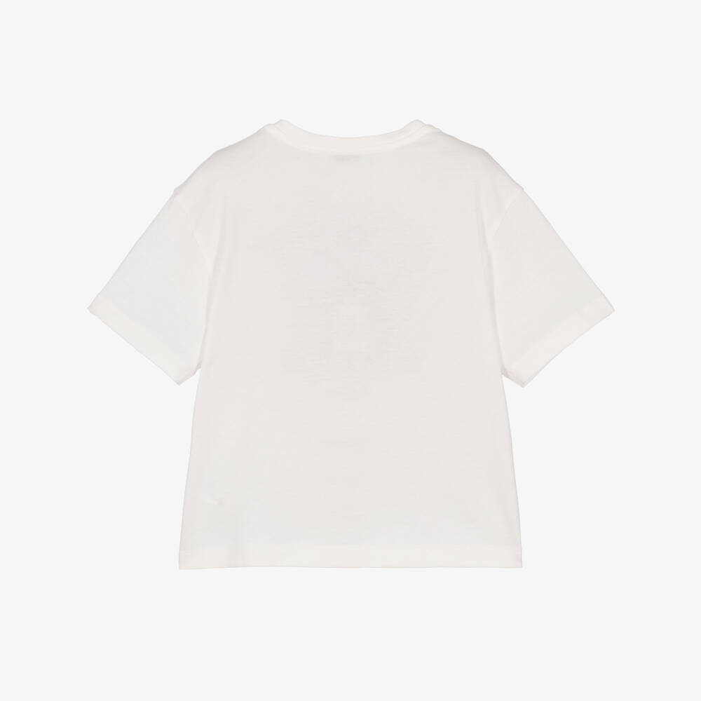 Dolce & Gabbana-Girls White Secret Garden T-Shirt | Childrensalon