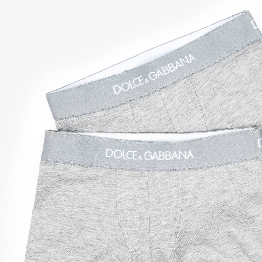 Dolce & Gabbana-Серые хлопковые трусы-боксеры (2пары) | Childrensalon