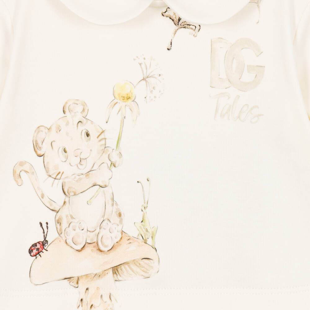 Dolce & Gabbana-Ivory & Beige Leopard Babysuit Gift Set | Childrensalon