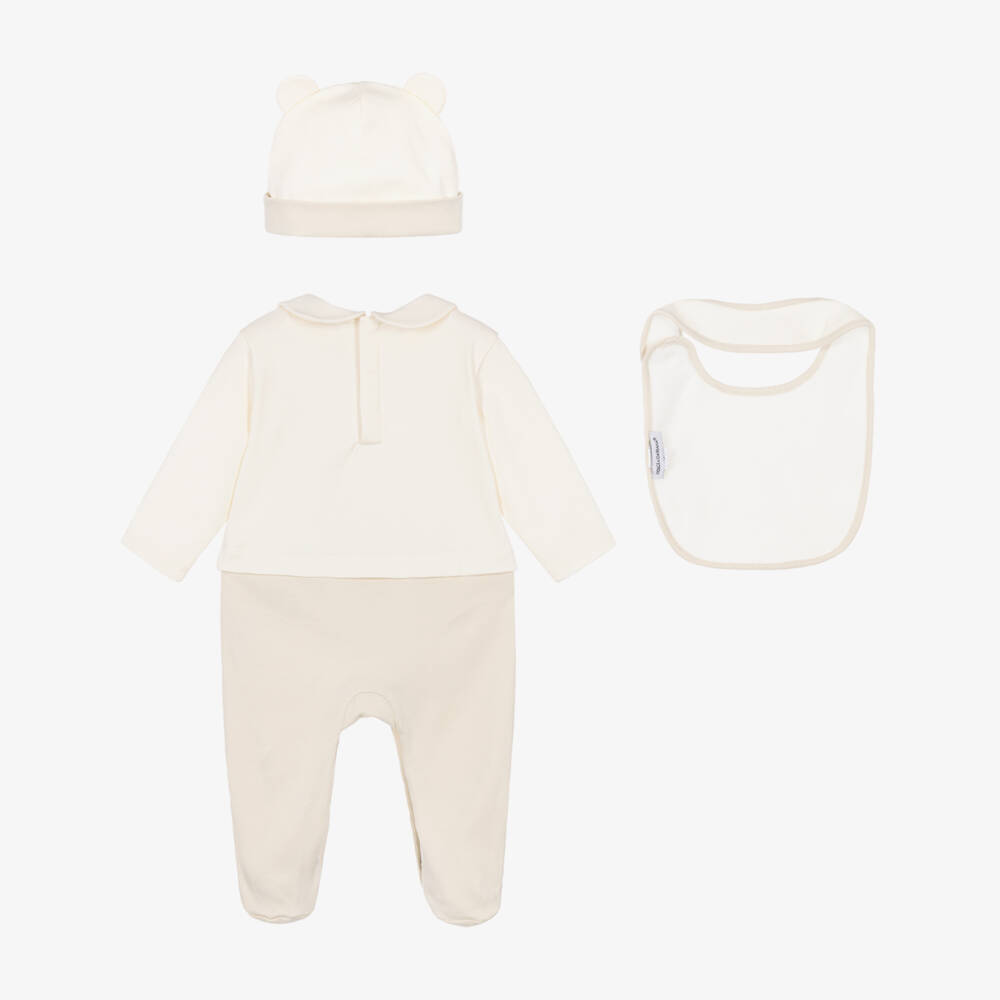 Dolce & Gabbana-Ivory & Beige Leopard Babysuit Gift Set | Childrensalon