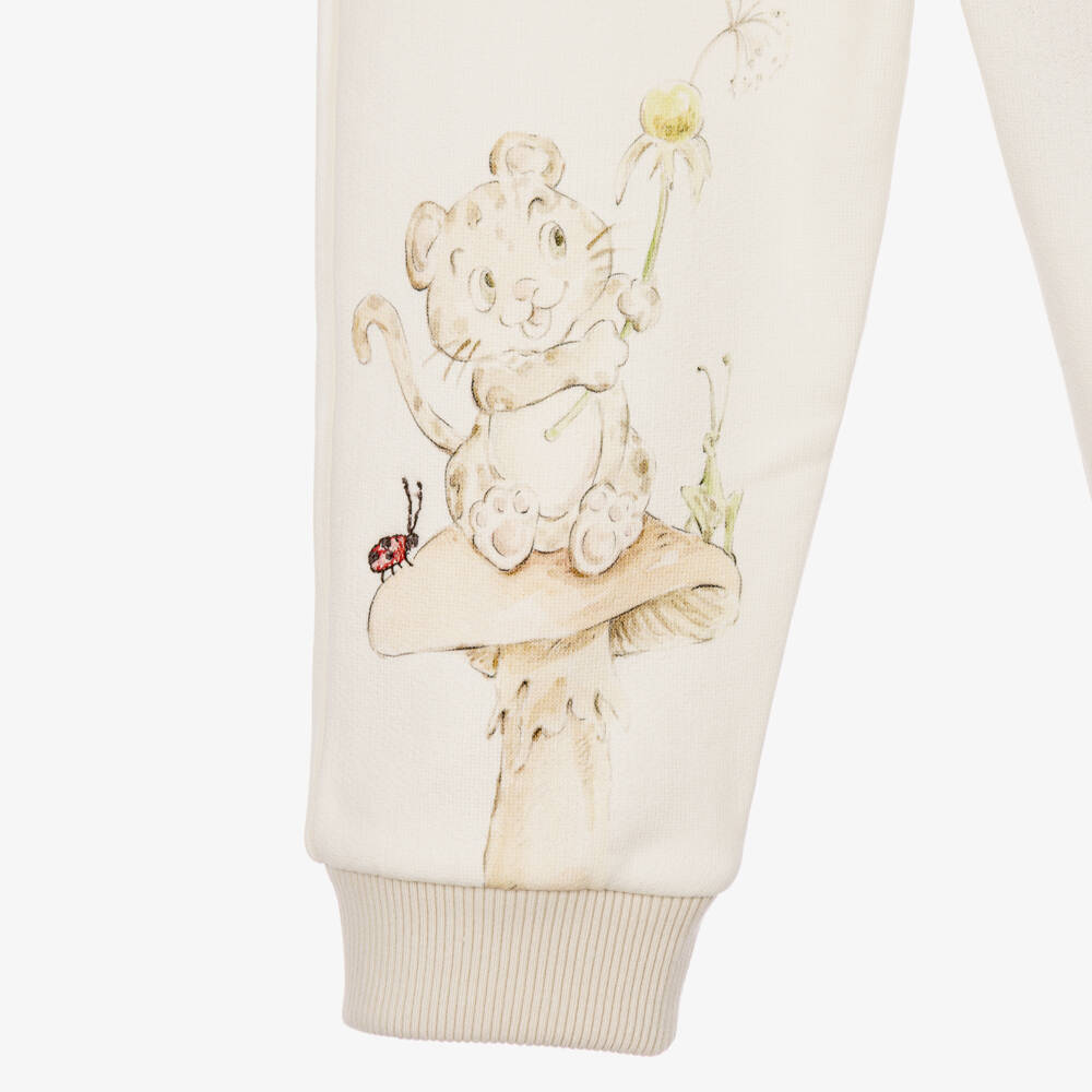 Dolce & Gabbana-Ivory & Beige Leopard Cub Joggers | Childrensalon