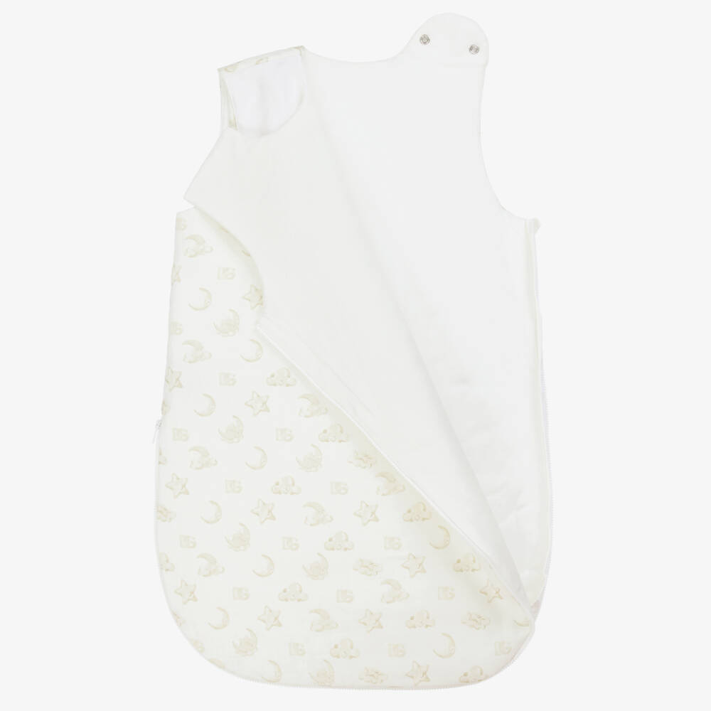 Dolce & Gabbana-Ivory & Beige Linen Sleeping Bag (70cm) | Childrensalon