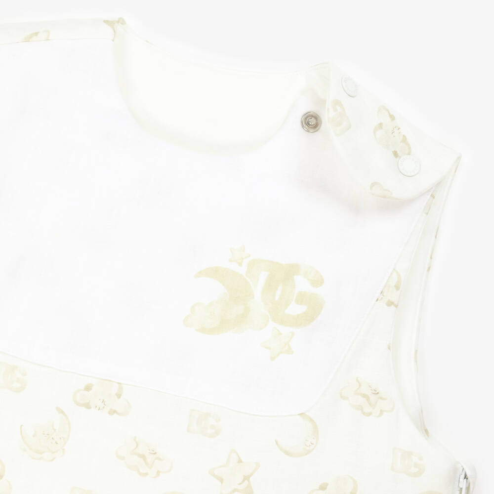 Dolce & Gabbana-Ivory & Beige Linen Sleeping Bag (70cm) | Childrensalon