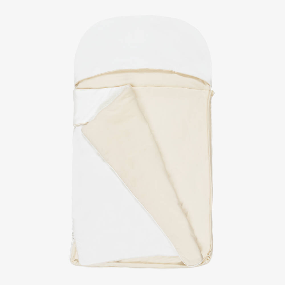 Dolce & Gabbana-Ivory Jersey Baby Nest with Gold Logo Embroidery (78cm) | Childrensalon