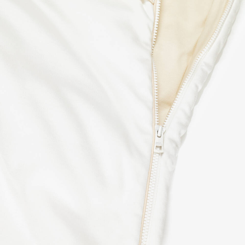 Dolce & Gabbana-Ivory Jersey Baby Nest with Gold Logo Embroidery (78cm) | Childrensalon