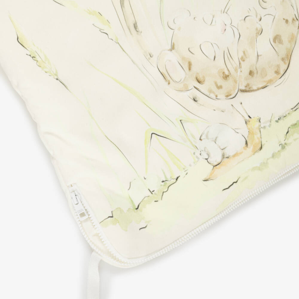 Dolce & Gabbana-Ivory Padded Cotton Baby Leopard Print Nest (83cm) | Childrensalon