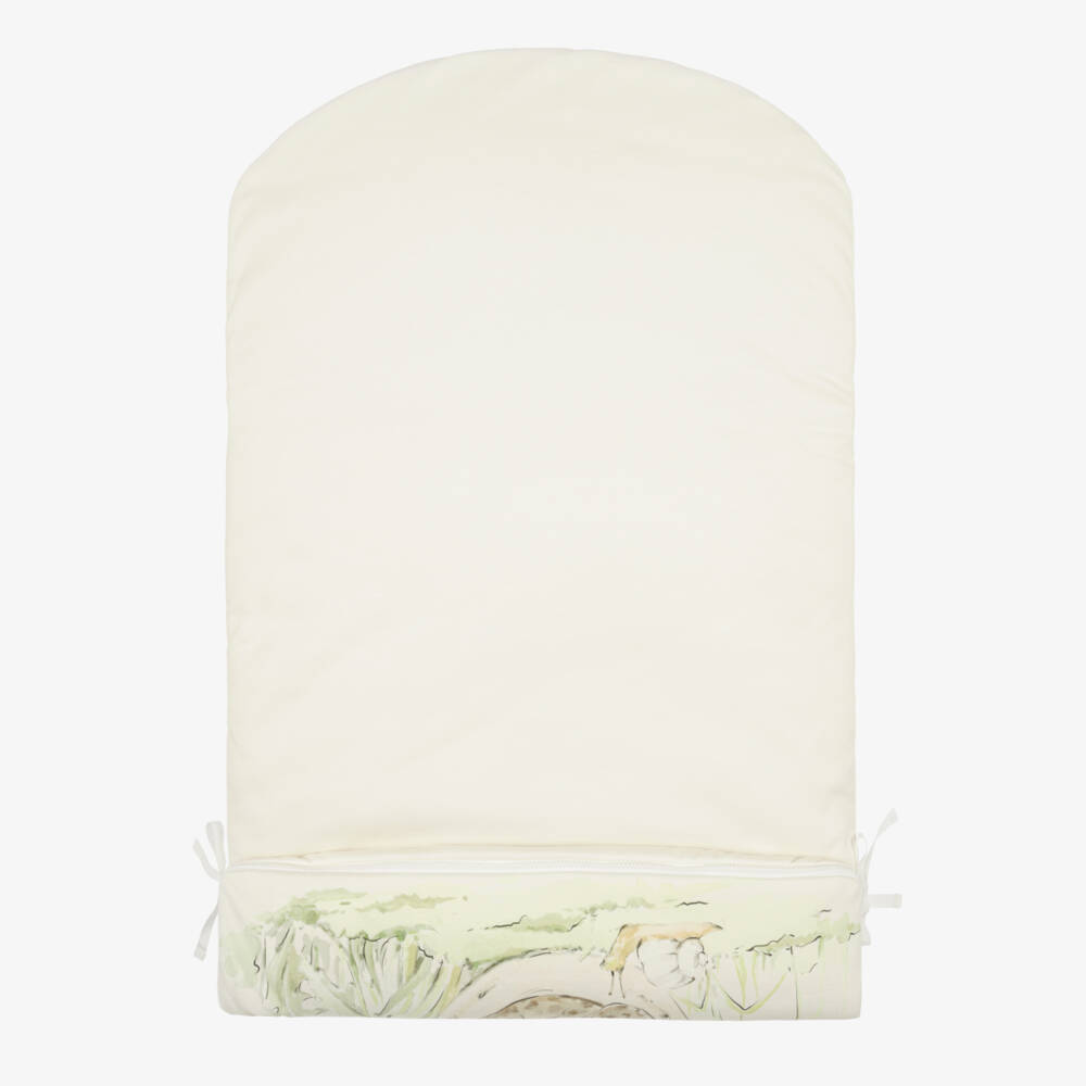 Dolce & Gabbana-Ivory Padded Cotton Baby Leopard Print Nest (83cm) | Childrensalon