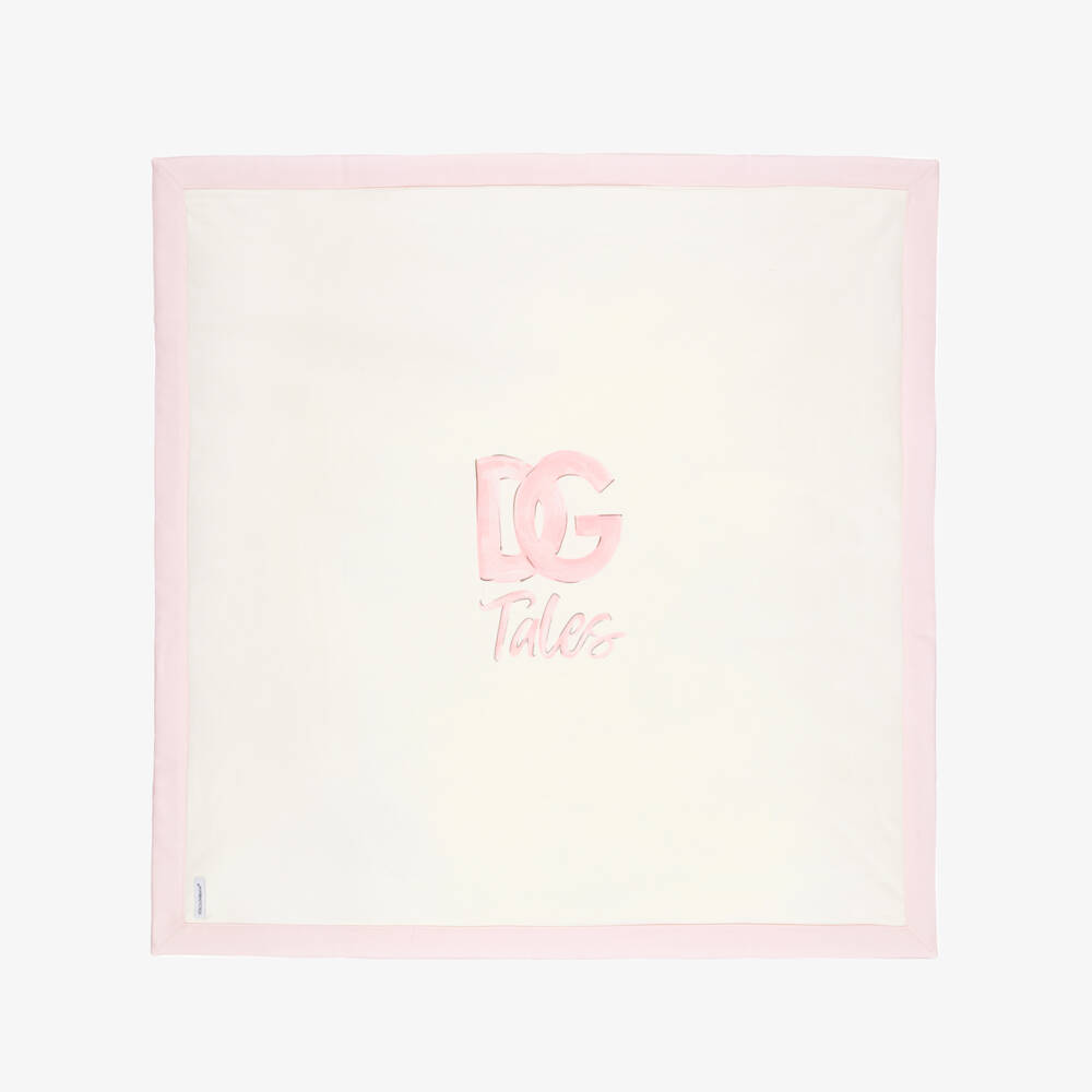 Dolce & Gabbana-Ivory & Pink Leopard Cub Padded Blanket (71cm) | Childrensalon