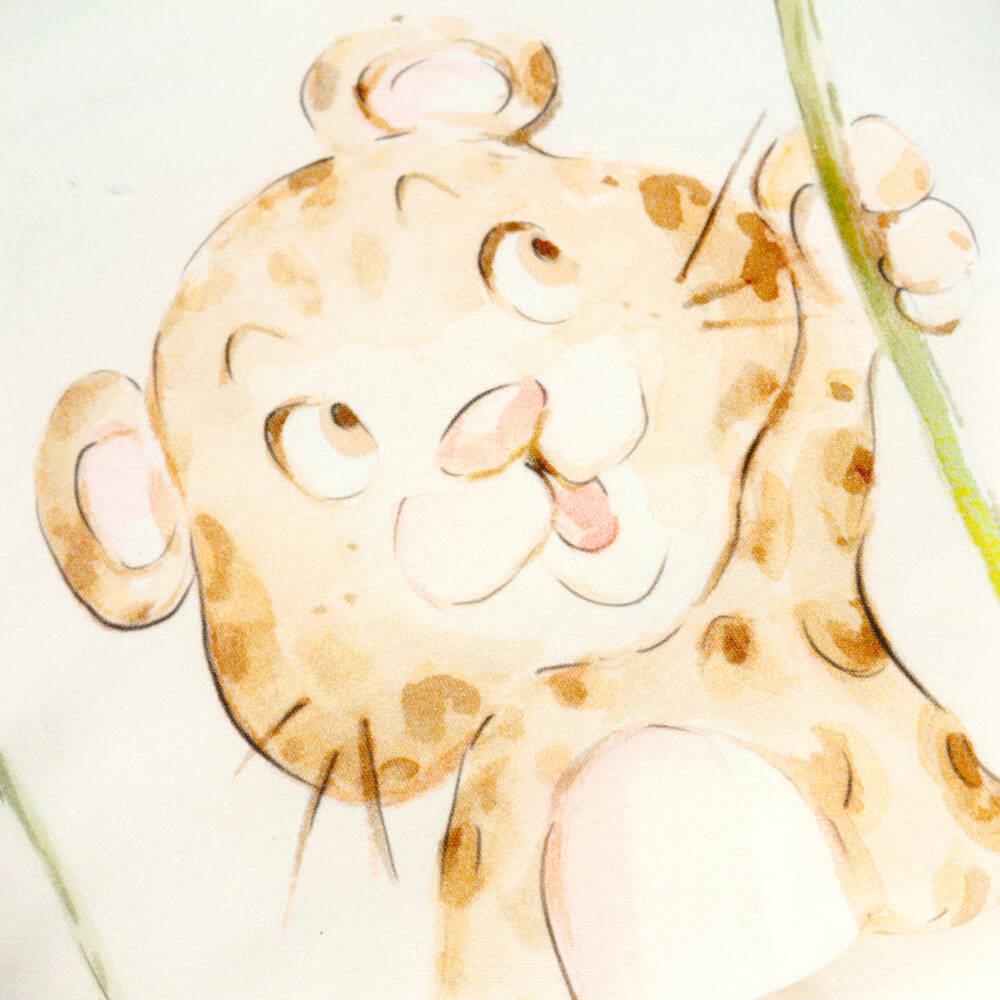 Dolce & Gabbana-Ivory & Pink Leopard Cub Padded Blanket (71cm) | Childrensalon
