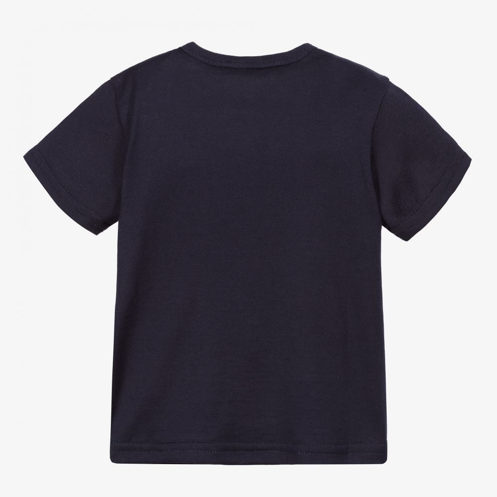 Dolce & Gabbana-Navy Blue Cotton Baby T-Shirt | Childrensalon