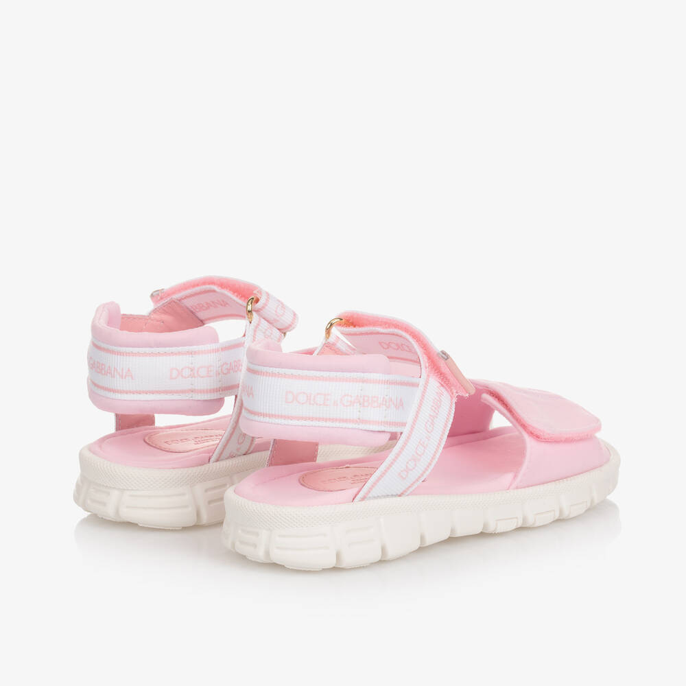 Dolce & Gabbana-Pale Pink Velcro Sandals | Childrensalon