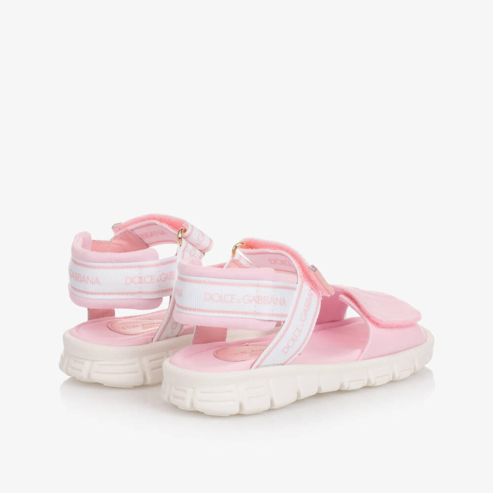 Dolce & Gabbana-Pale Pink Velcro Sandals | Childrensalon