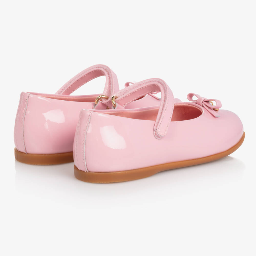 Dolce & Gabbana-Pink Patent Leather Shoes With Heart Charm | Childrensalon