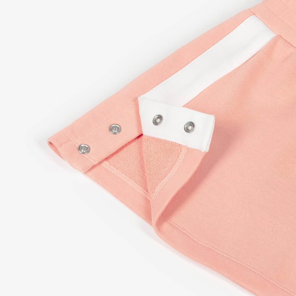 Dolce & Gabbana-Girls Pink Cotton Jersey Skirt with White Side Trim | Childrensalon