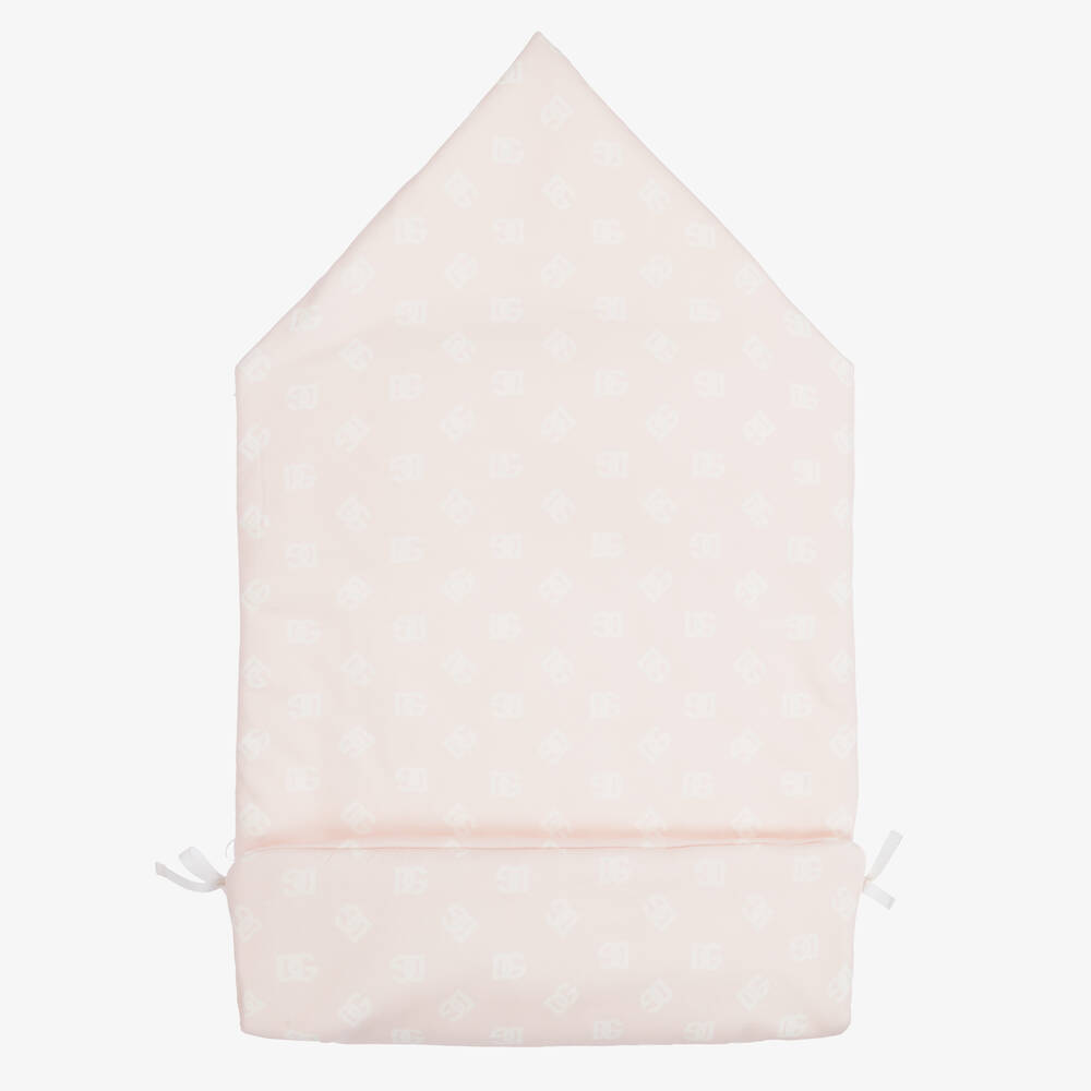 Dolce & Gabbana-بيبي نيست بلوغو قطن لون أبيض وزهري للمولودات (80 سم) | Childrensalon