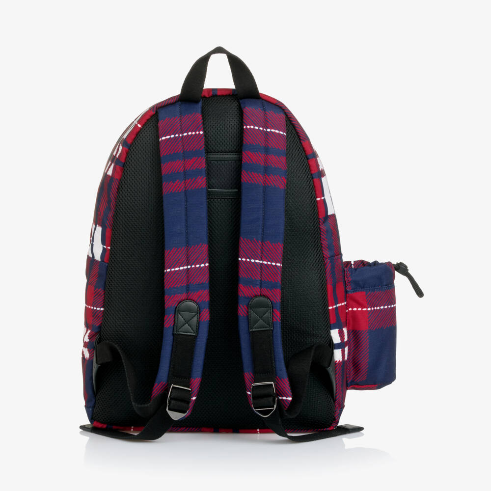 Dolce & Gabbana-Red & Blue Tartan Canvas Backpack (40cm) | Childrensalon