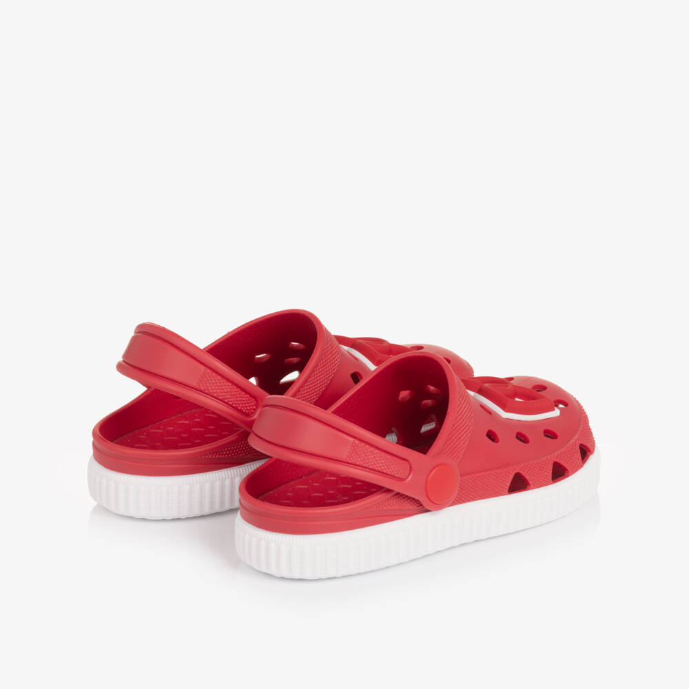 Dolce & Gabbana-Red Clog Sandals with DG Logo | Childrensalon