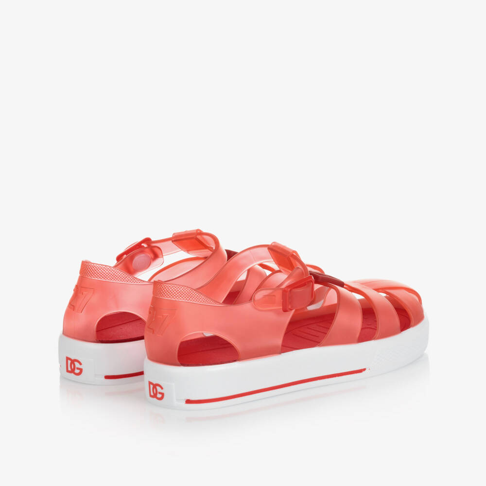 Dolce & Gabbana-Red DG Jelly Shoes | Childrensalon