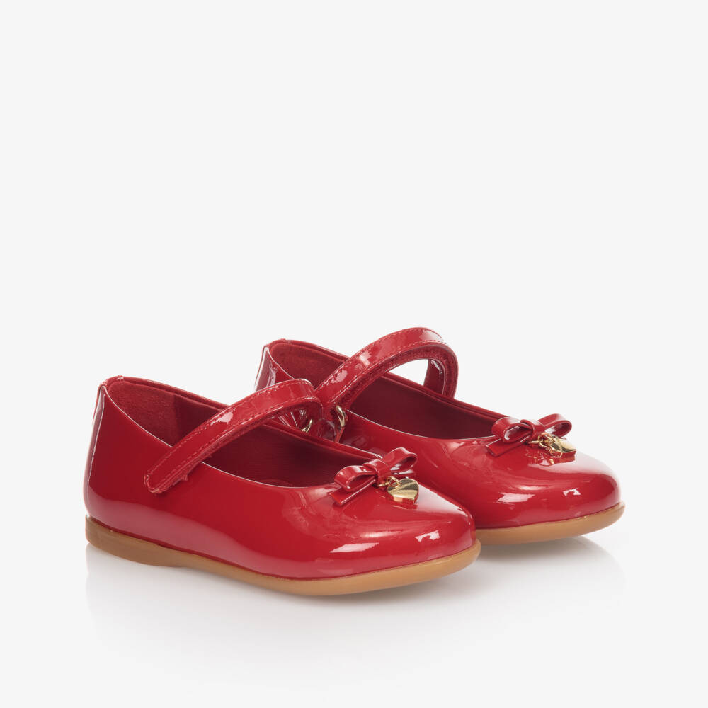 Dolce & Gabbana-حذاء أطفال بناتي جلد لامع لون أحمر | Childrensalon