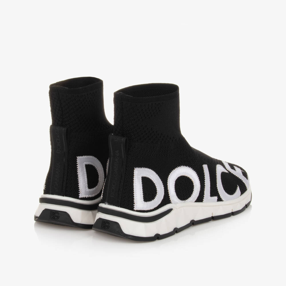 Dolce & Gabbana-Teen Black Sock Trainers | Childrensalon