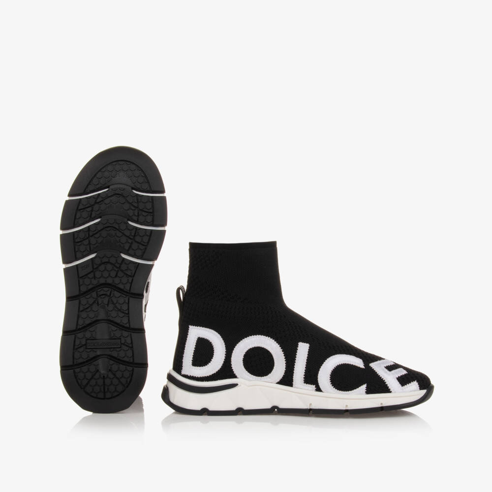 Dolce & Gabbana-Teen Black Sock Trainers | Childrensalon